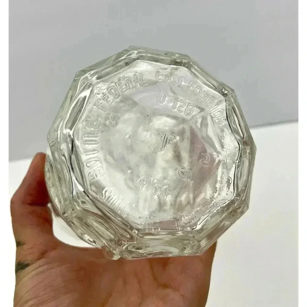 VTG Cut Glass Decanter Liquor Wine‎ Bottle Diamond Pattern 11.5